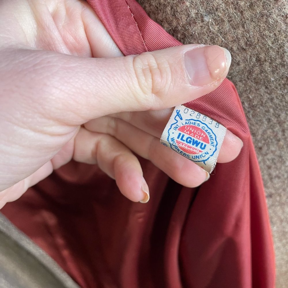 Vintage Junior Concept Tweed and Crushed Velvet Swing Dress Coat Size Small - Picture 10 of 11